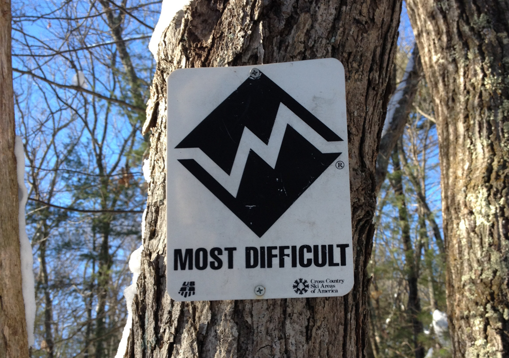 Most Difficult Hiking Sign on Tree